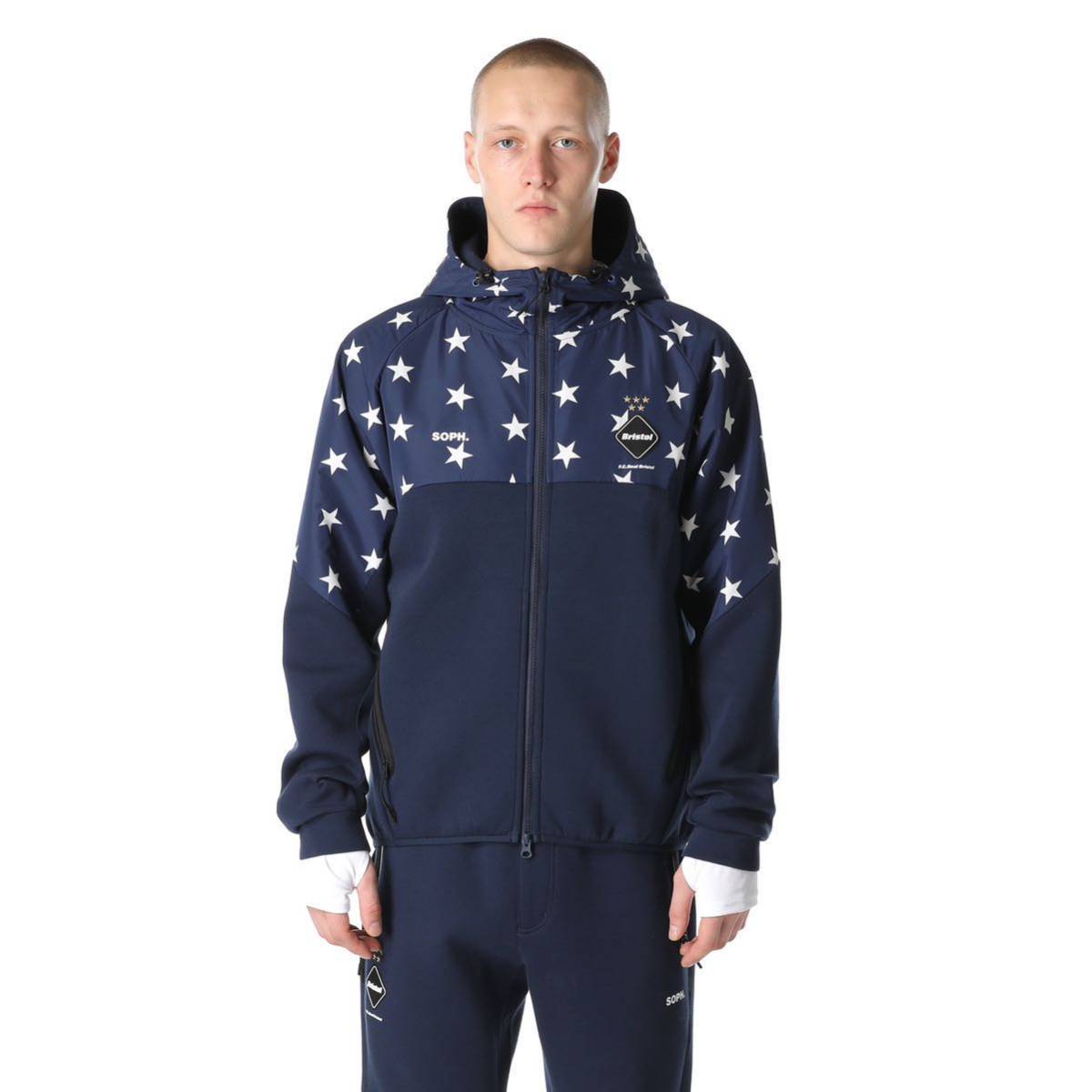 【即決】 FCRB f.c real bristol エフシーレアルブリストル SOPHNET ソフネット VENTILATION HOODIE フーディー スウェットパーカー NAVY_画像2