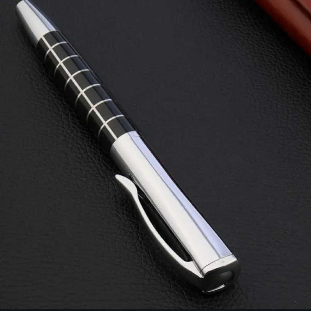  new goods ultra elegant fountain pen simple . writing brush writing implements .. pen black silver design 2