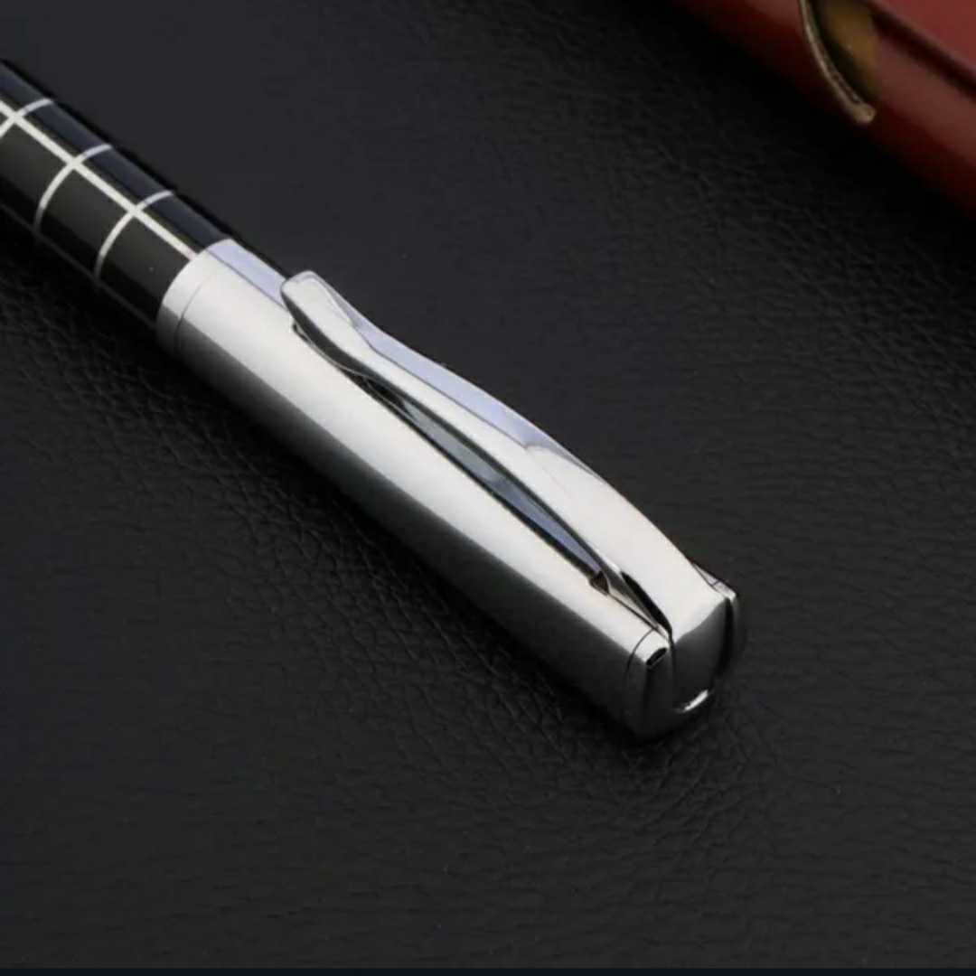  new goods ultra elegant fountain pen simple . writing brush writing implements .. pen black silver design 6