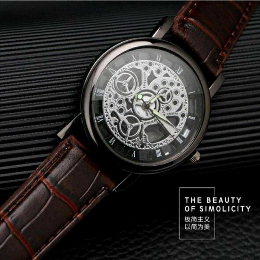 新品　激渋　腕時計　スケルトン　黒と茶色のセット　4