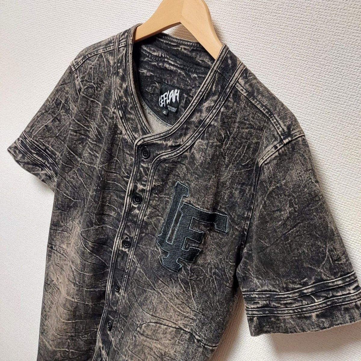 LEFLAH レフラー メンズ XL ベースボールシャツ 半袖 デニム