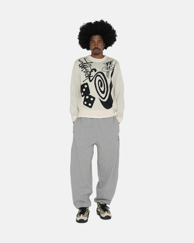 23SS STUSSY NIKE Fleece Crew & Fleece Pants GLAY SET UP L