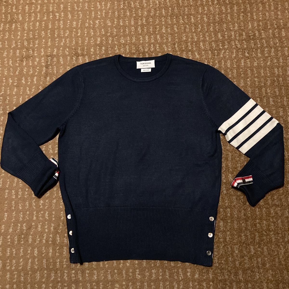 ☆【送料無料】初期名作!王道 THOM BROWNE トムブラウン 白プリント