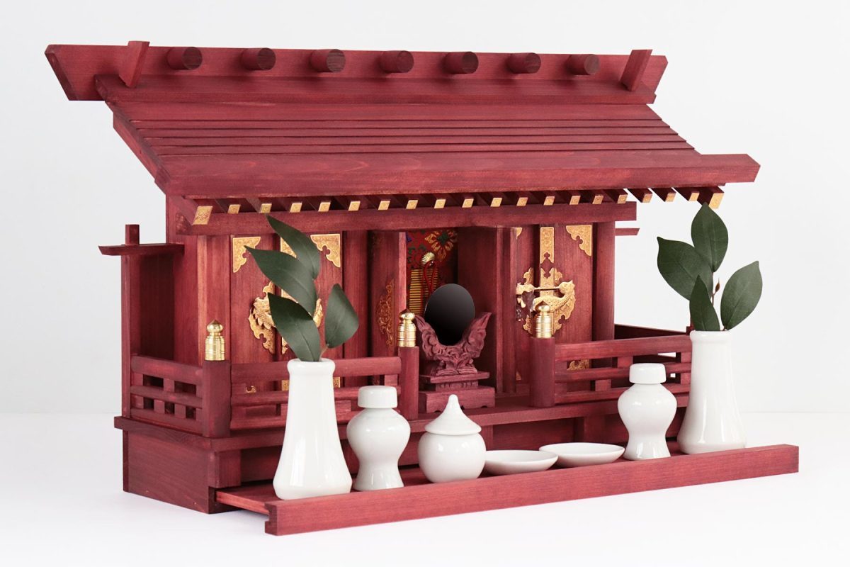 【メーカー包装済】 神具セット モダン 壁掛け 神棚 和染め 家具調モダン神棚 オーダー金具 通し屋根三社 -amatsuchi-■ 天地の社 ■ 紅い神棚 神棚、神具 【メーカー包装済】 神具セット モダン 壁掛け 神棚 和染め 家具調モダン神棚 オーダー金具 通し屋根三社 -amatsuchi-■ 天地の社 ■ 紅い神棚 神棚、神具