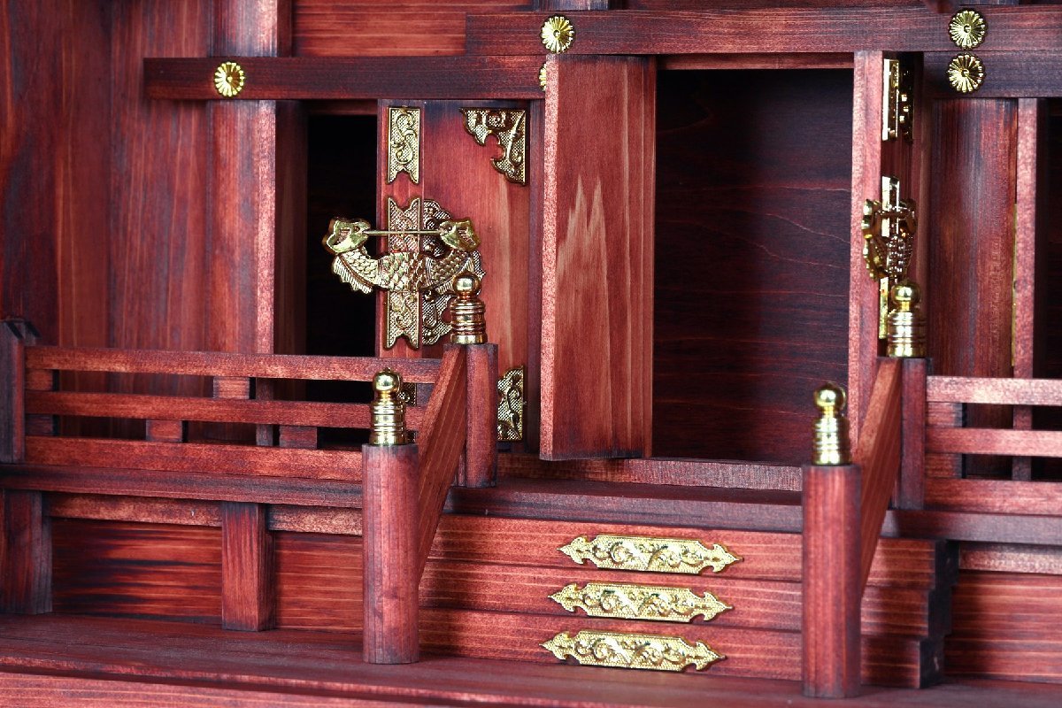 モダン神棚 セット 箱宮 三社 眠り龍の社 赤龍 白色 神具セット モダン神棚 セット 箱宮 三社 眠り龍の社 赤龍 白色 神具セット