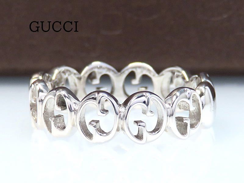 値引 GUCCI 金 グッチ グッチ GUCCI アイコンリング #8 750 ホワイト