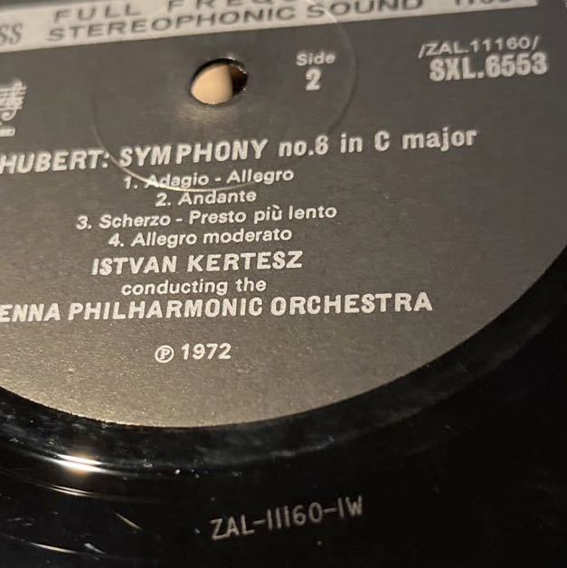 英decca【ED4初出盤】SXL ＊ ケルテスのシューベルト 交響曲第3、6番 ＊ kertesz schubert symphony ＊ ウィーン・フィル 優秀録音