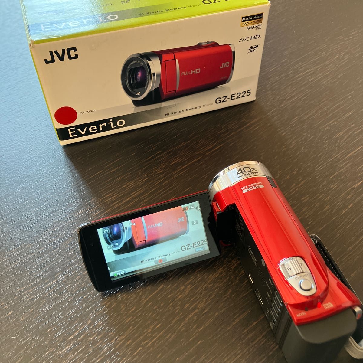 JVCKENWOOD JVC ビデオカメラ EVERIO GZ-E225 内蔵メモリー 8GB レッド