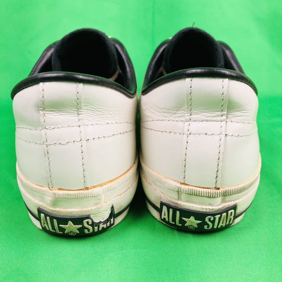 即決 日本製 約25cm converse ONE STAR J レザー ホワイト コンバース ワンスターJ メンズ スニーカー_画像5