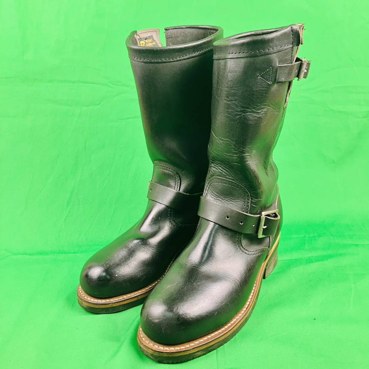 * rare * prompt decision black tag CHIPPEWA approximately 24.5cm engineer boots steel tu leather black Chippewa 