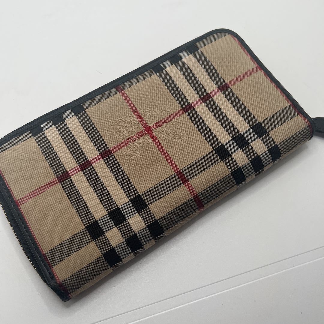 Burberry バーバリー ノバチェック ラウンドジップ 長財布｜Yahoo