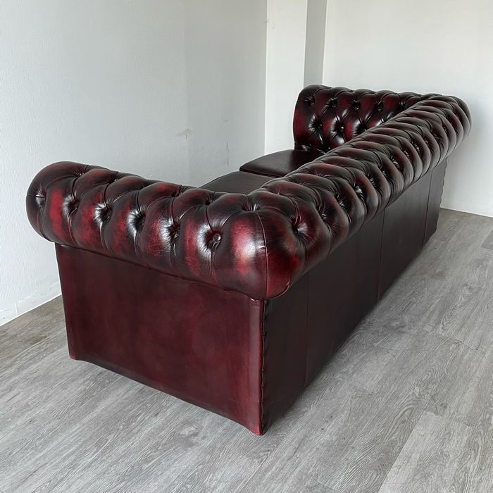 アンティーク 家具 チェスターフィールド 3シーターソファー イギリス