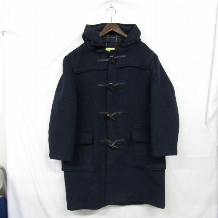  Britain made size EUR40 MontyCoat duffle coat wool navy lining have check hood have chin strap old clothes Vintage 2F1048