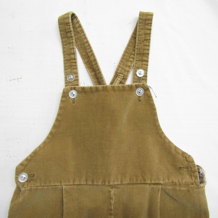  size? overall overall corduroy Brown tea beige group Kids baby child clothes old clothes Vintage 2F1346