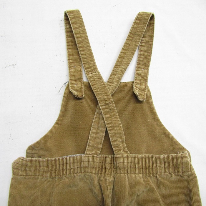  size? overall overall corduroy Brown tea beige group Kids baby child clothes old clothes Vintage 2F1346