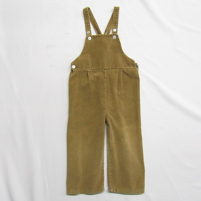  size? overall overall corduroy Brown tea beige group Kids baby child clothes old clothes Vintage 2F1346