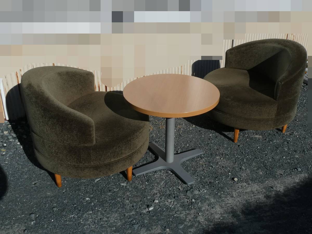 [ direct pickup limitation ] circle chair circle table 3 point set store quotient . size 180x1 220x2pa yellowtail k corporation 221227901
