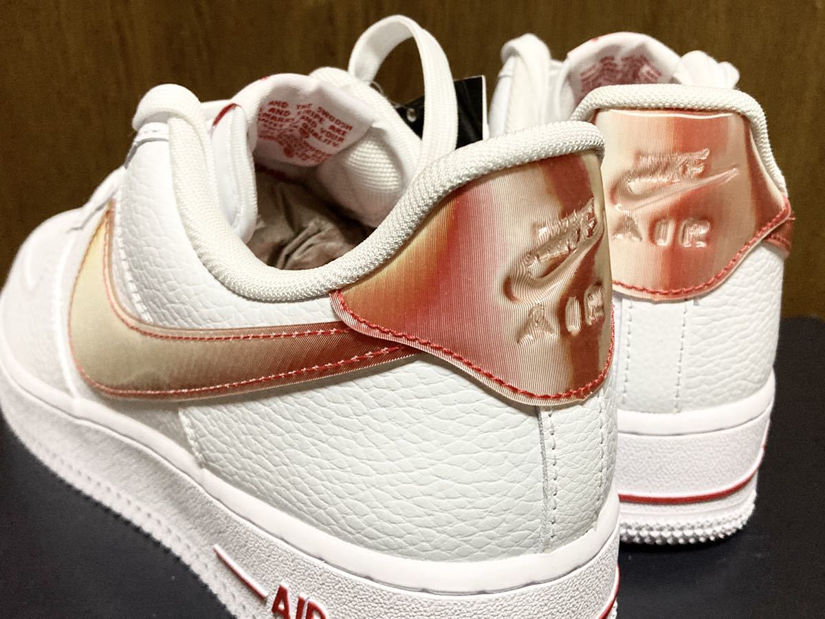 22年製 NIKE AIR FORCE 1 ナイキ エアフォース AF1 BIG SWOOSH【DV3505-100】ホワイト レッド WHITE RED 白×赤 US7.5_画像4