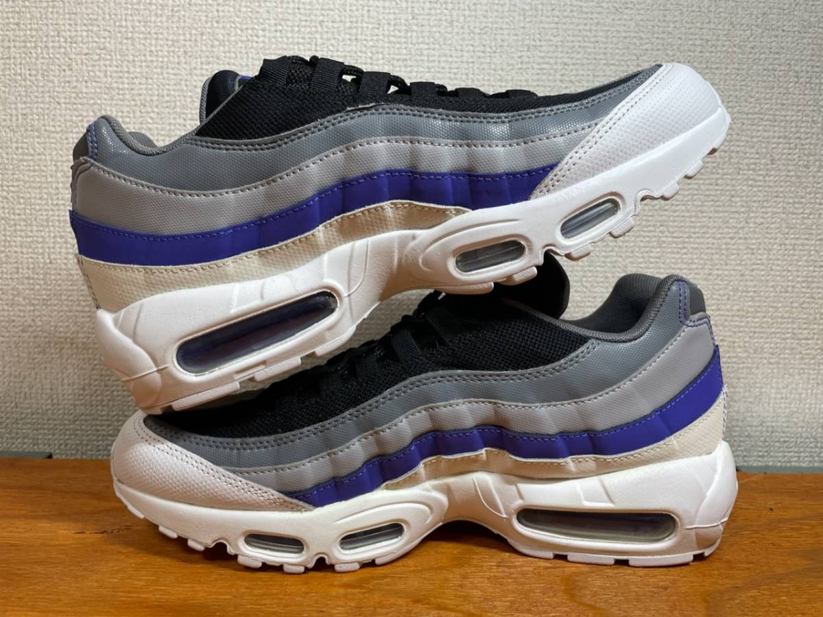 2018年製 未使用 NIKE AIR MAX 95 ESSENTIAL エアマックス WHITE VIOLET COOL ペルシャ バイオレット グレー パープル 紫 灰 白 749766-110_画像6