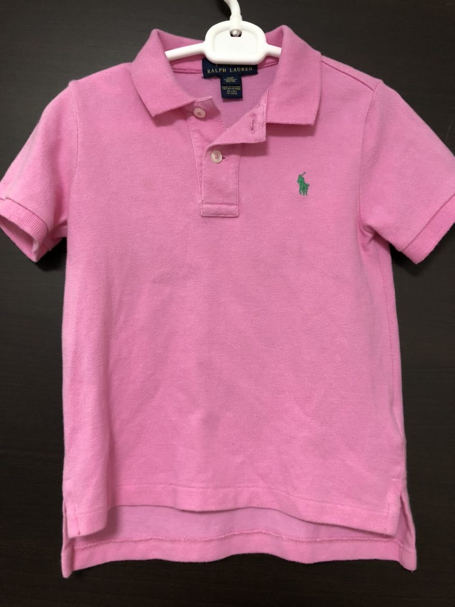 ポロラルフローレン／半袖ポロシャツ／ピンク／サイズ4T、110_画像1