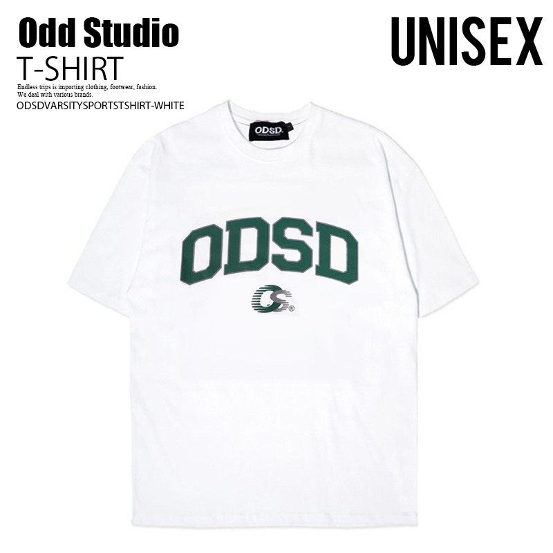 ■新品■ODD STUDIO/オッドスタジオ ODSD VARSITY SPORTS T-SHIRT ヴァーシティ スポーツ Tシャツ■半袖T トップス 韓国■M■ホワイト■_画像1