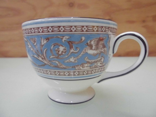 ☆格安売切☆WEDGWOOD ウェッジウッド フロレンティーン ターコイズ ティーカップ＆ソーサー(リー) 2客 洋食器 アンティーク コレクション_画像5