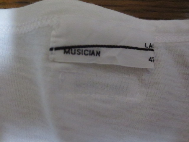  не использовался товар LAD MUSICIAN Lad Musician ROCK YOU принт короткий рукав глубокий U шея футболка белый 42 сделано в Японии 