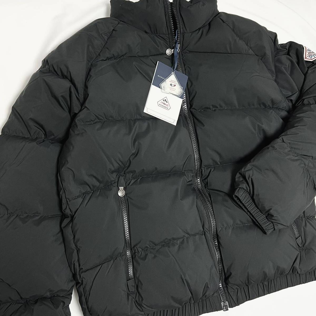 XL 新品 PYRENEX ピレネックス ダウンジャケット ビッグ ワッペン ロゴ MYTHIC 黒 ヴィンテージ ミシックソフト ダウンパーカ ダウン