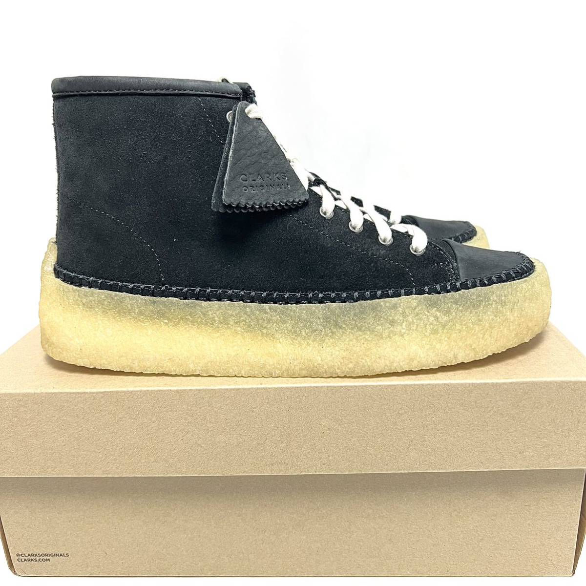 27cm 新品 クラークス オリジナルス 海外限定 Caravan キャラバン 黒 ブラック UK9 スエード Wallabee ワラビー カップ 厚底 クレープ_画像1