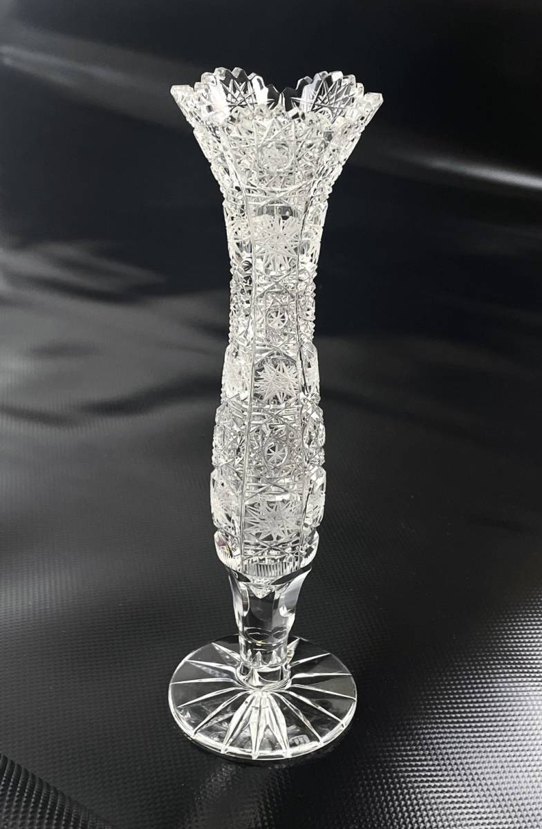 最安値 美品 新品未使用 ボヘミアングラス 500PK 花瓶 フラワーベース 