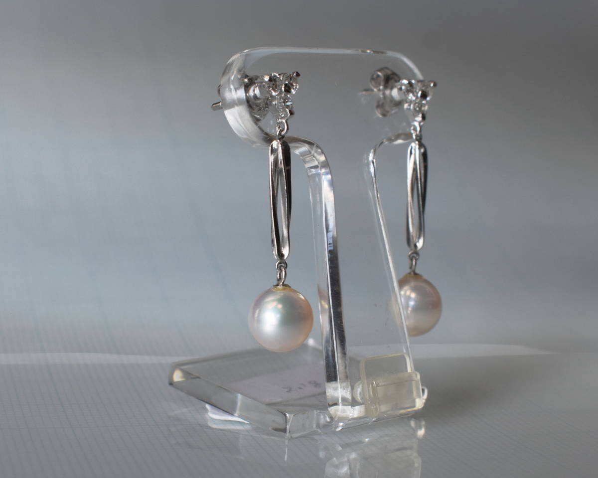 新品】 PT900 アコヤぶらピアス ダイヤモンド | opts-ng.com