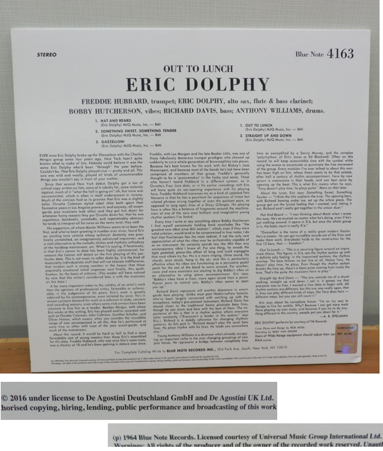 LP ERIC DOLPHY 'OUT TO LUNCH!' UK盤 4163 BLUE NOTE エリック ドルフィー 12インチ レコード 定形外510円対応 札幌 西野店_画像5