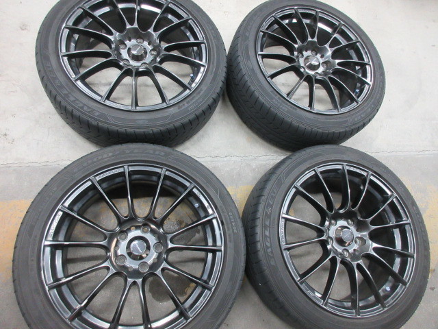 WedsSport SA-72R 黒？ アルミ 18インチ 18X7.5J +45 5H PCD114.3・2019年製 225/45R18 GOODYEAR タイヤ付 4本 オデッセイRB3_画像1