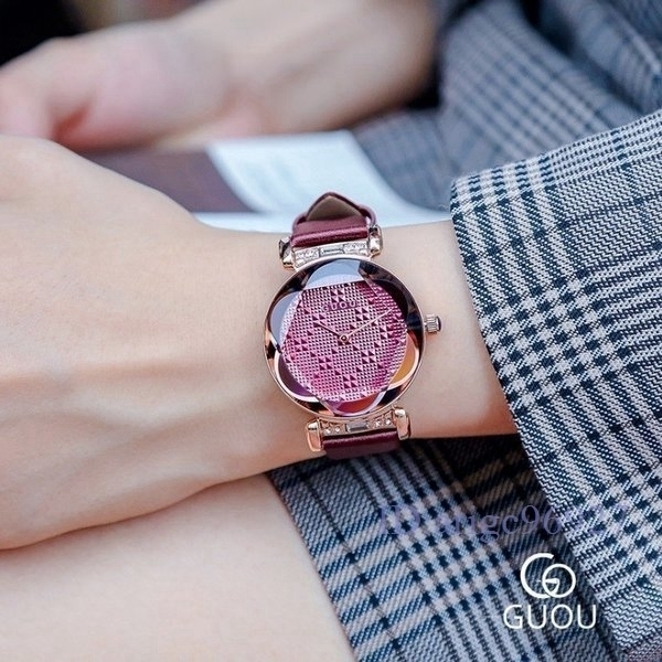 F325 ★ Женские часы Смотреть rhine Stone Stone Quartz аксессуары обертывают розовый золотой браслет.