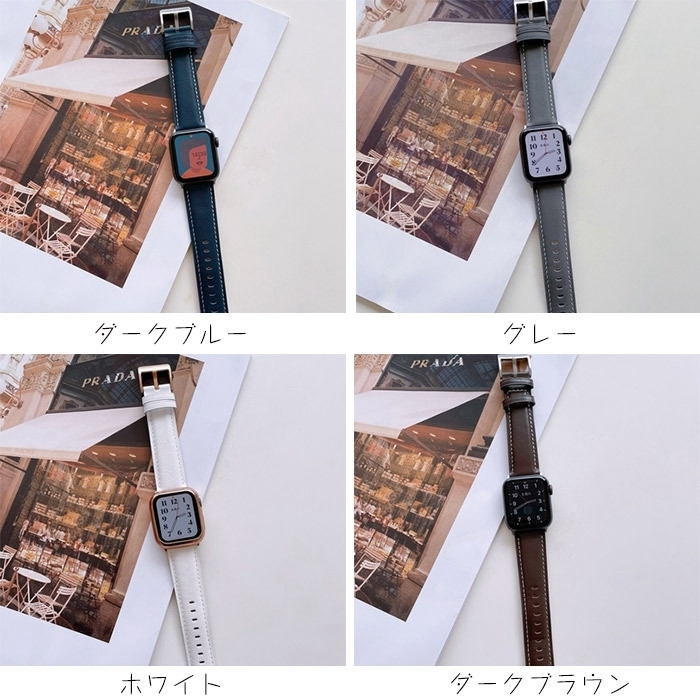 P449★新品apple watch SE iwatch123456 対応 バンド本革時計ベルト交換バンドベルト 通気性 男女兼用腕時計8色/多形状選択/1点_画像6