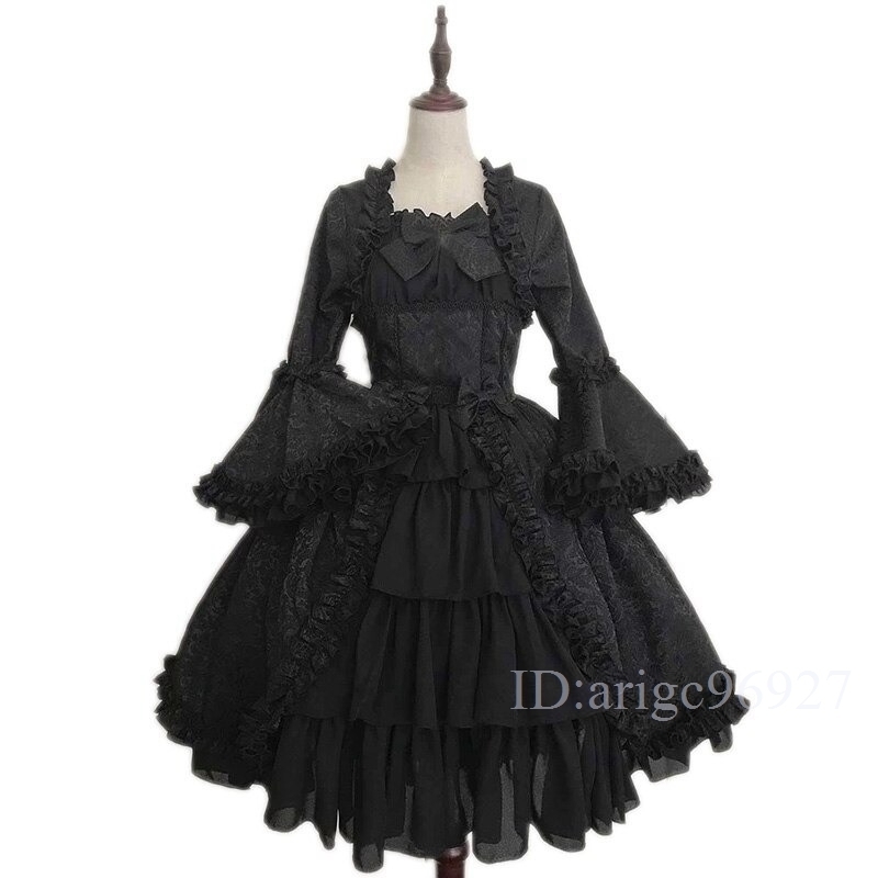 H542* Gothic and Lolita платье . серия готический Лолита платье оборка One-piece retro лента party костюмированная игра 4 дизайн 