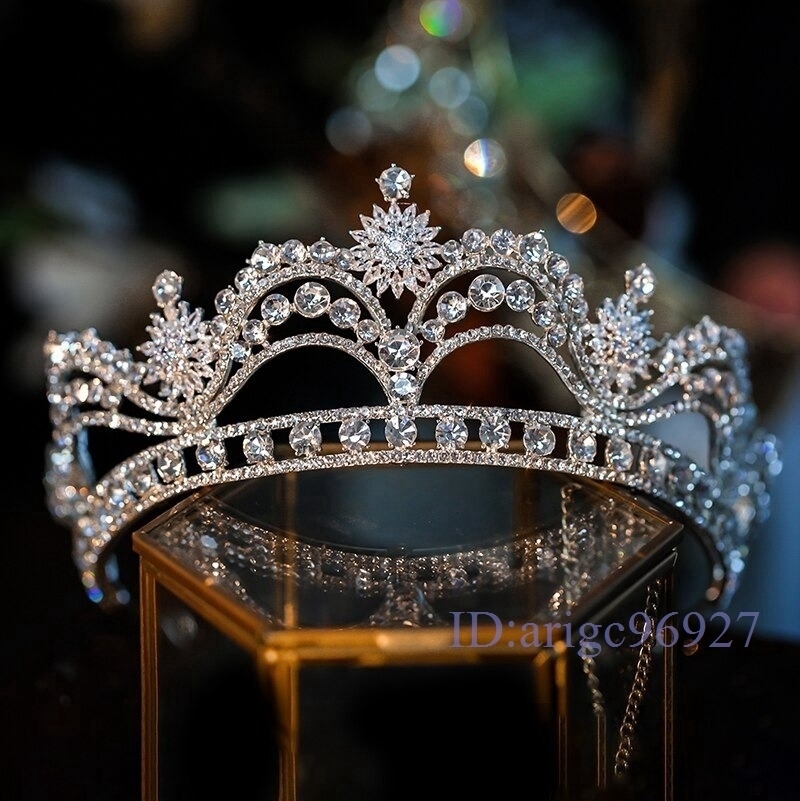 F499* Tiara ba lock style wedding hair accessory bride jewelry head dress Princessline Stone 