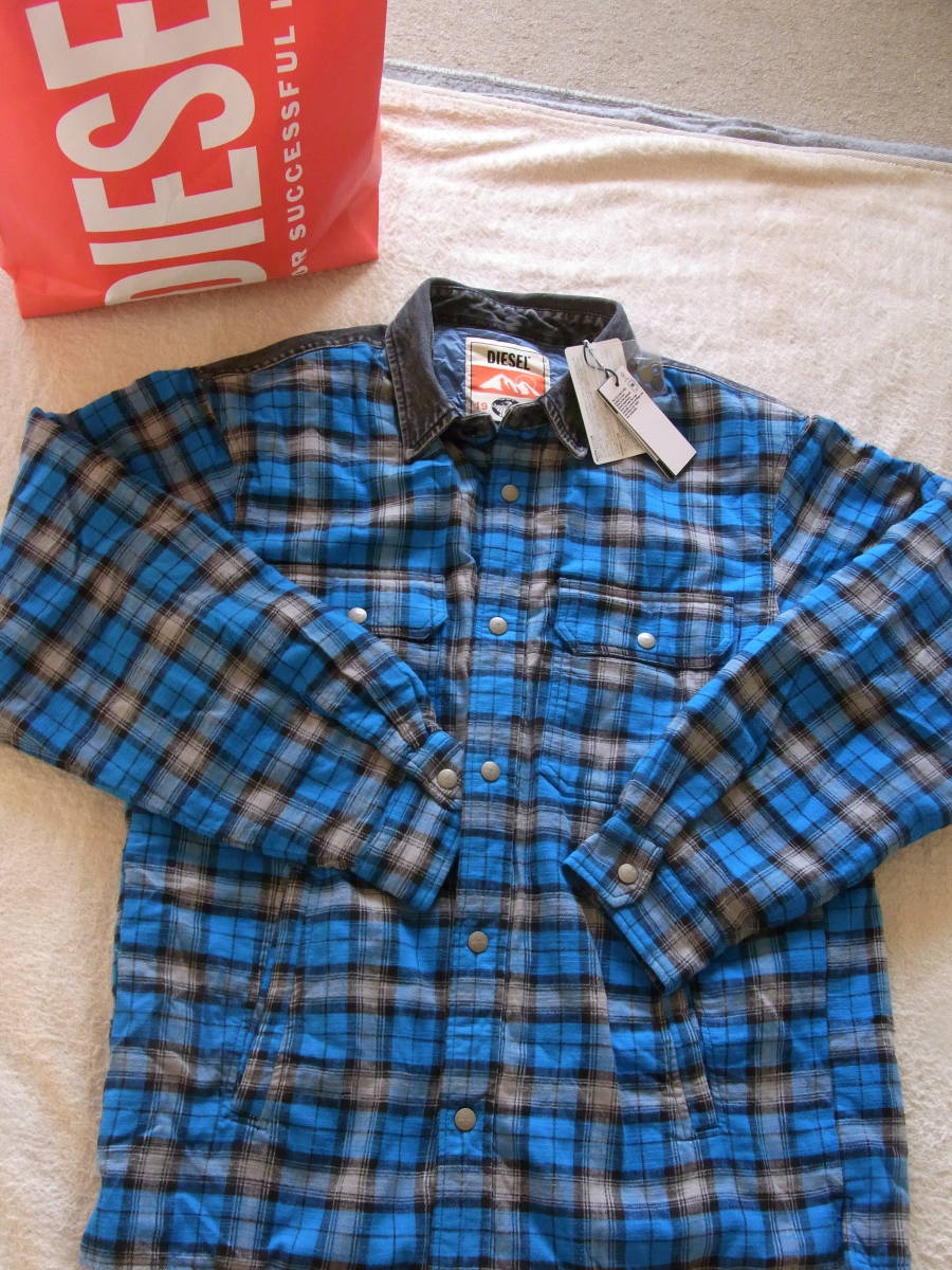 ディーゼルDIESELの新品タグ付きジャケットシャツ☆Lサイズ☆暖かいです☆お安く