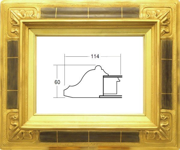 額縁 油絵/油彩額縁 成型フレーム アクリル付 7841 F30号 ゴールド 金