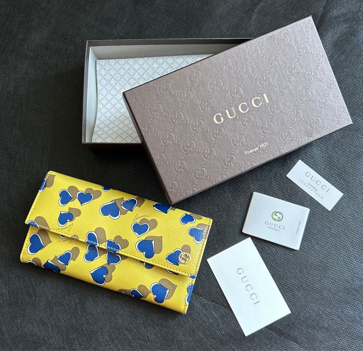 ハート柄 イエロー 長財布 グッチ GUCCI GUCCI/グッチ ハートビート長財布(イエロー系)|Yahoo!フリマ