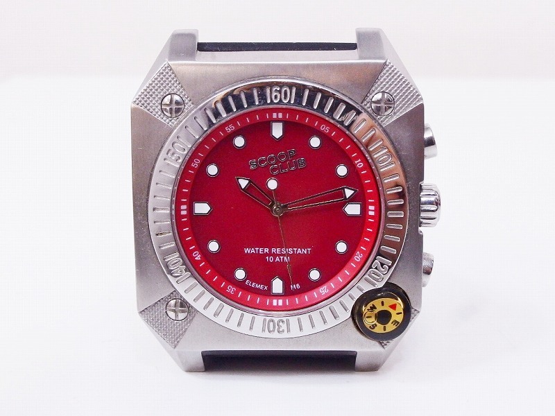 SCOOP CLUB クォーツ 腕時計 LED 赤文字版 *方位計壊れ SA-6801