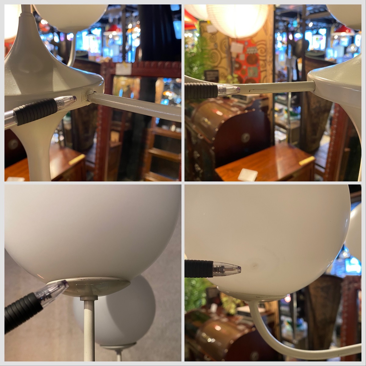 [ store receipt limitation ]Temde Leuchten E*R*Nele design Space Age Globe Floor Lamp 4 light 