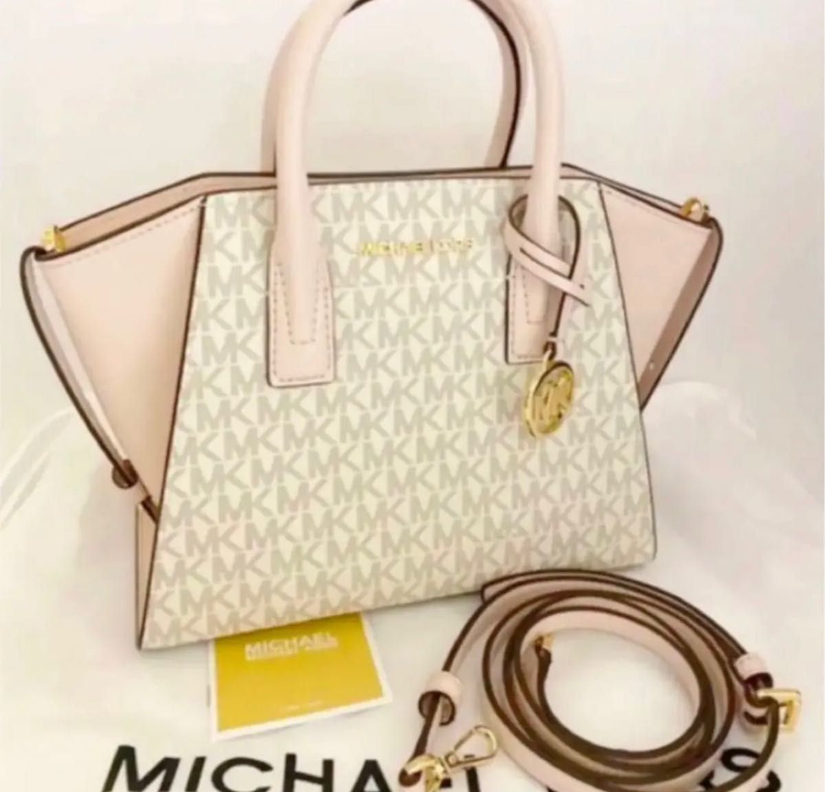 マイケルコース MKシグネチャー スモールサッチェルピンク 保存袋、ショッパー付