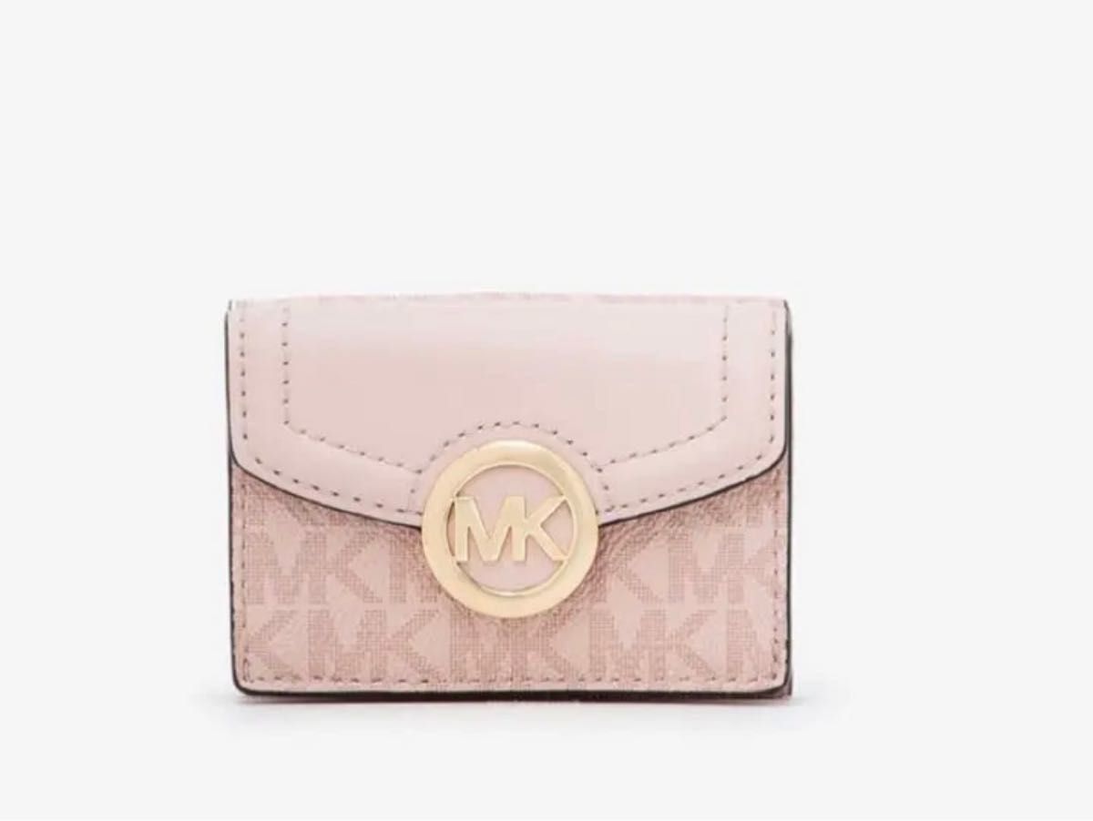 マイケルコース 三つ折財布 MKシグネチャー 桜ピンク 保存袋つき マイケルコース 三つ折財布 MKシグネチャー 桜ピンク 保存袋つき