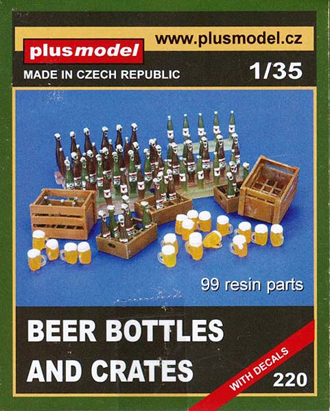 プラスモデル 35-0220 1/35 プラスモデル ビール瓶 ＆ ケースとジョッキ_画像1