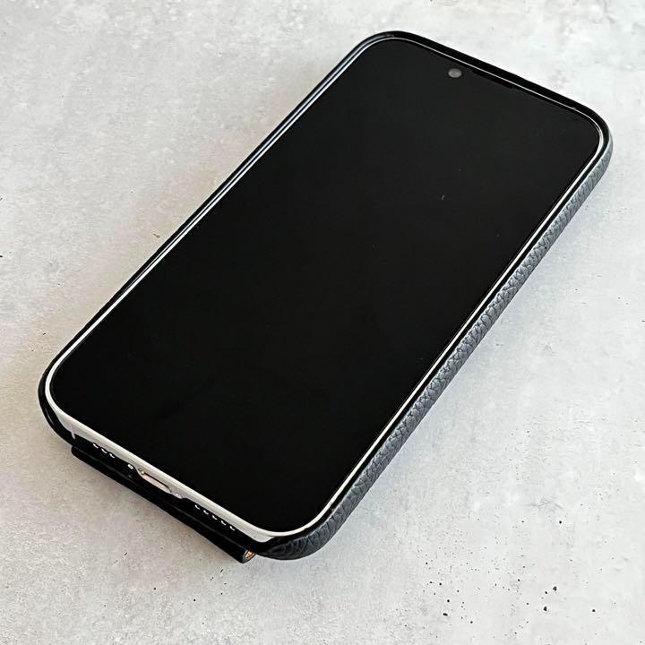 新品■iPhone 13 スマホショルダー ショルダーケース 斜め掛け 肩掛け レザー 高見え 大人 シンプル ブラック 黒_画像8