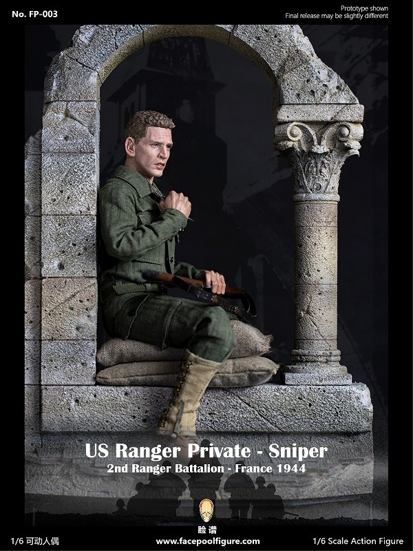 ★Facepoolfigure 1/6 FP003A WWII アメリカ陸軍第2レンジャー大隊 スナイパー France 1944 スタンダード版 FP-D1001 Bell tower base _メーカーイメージ