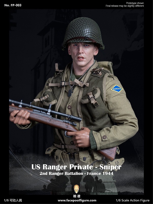 ★Facepoolfigure 1/6 FP003A WWII アメリカ陸軍第2レンジャー大隊 スナイパー France 1944 スタンダード版 FP-D1001 Bell tower base _メーカーイメージ