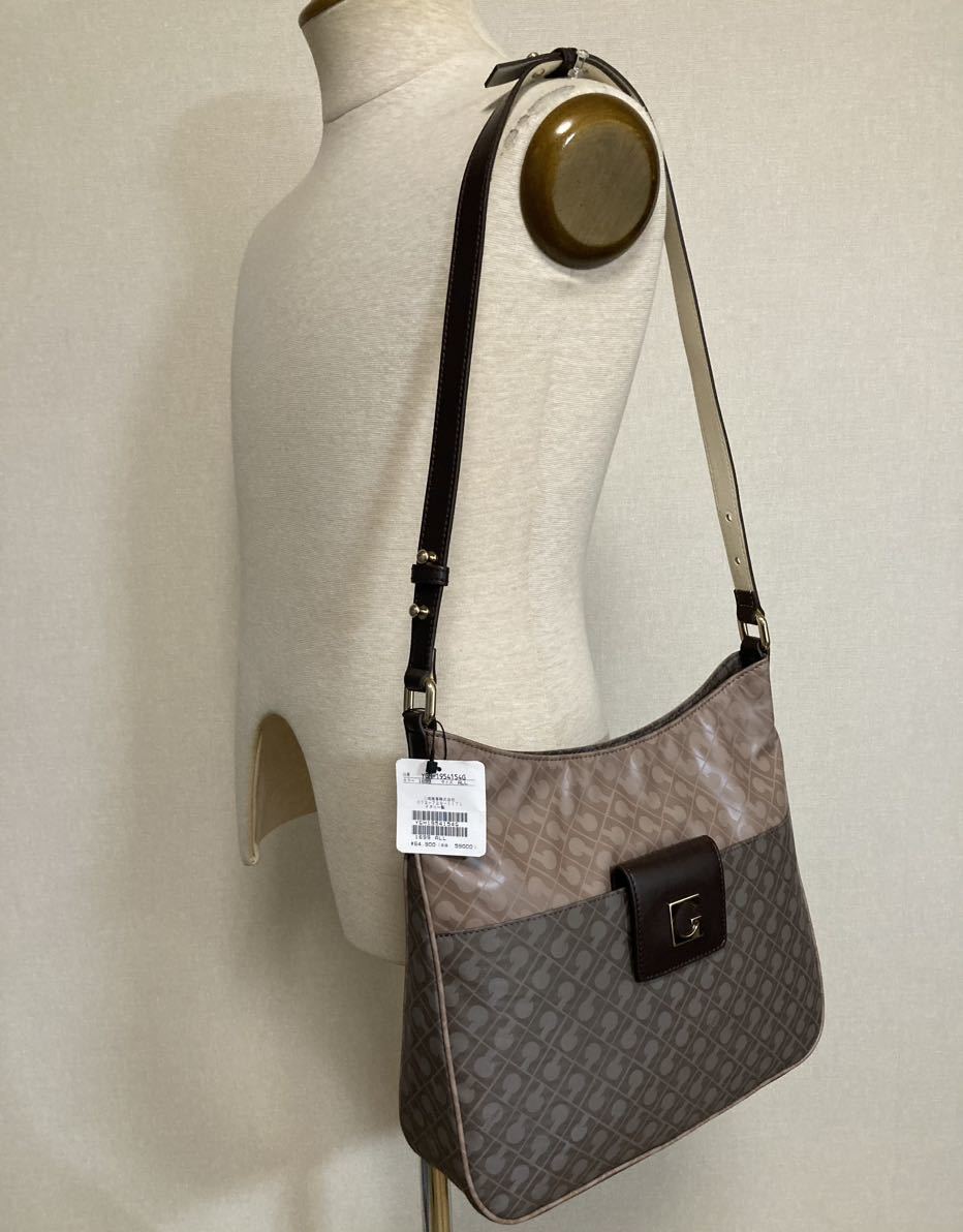  new goods Gherardini (.) shoulder bag beige . light brown group. 2 tone Italy made regular price 5.9 ten thousand jpy 