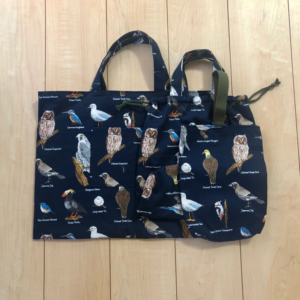 年末のプロモーション 入園入学グッズ レッスンバック 鳥 +花柄
